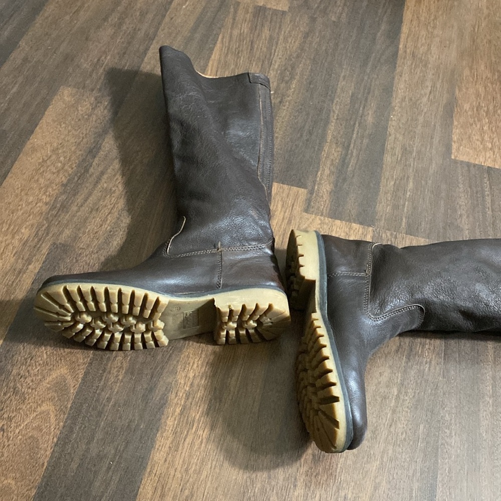 Roots Riding Brown Leather High Boots Size 38 - Picture 15 of 16